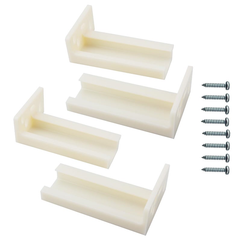 AILLSA R 7265 Drawer Track Back Plate, 3/8 in. x 1 in., Plastic, Left and Right, Beige (2 Pair) - Image 1